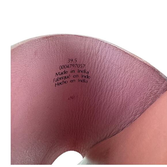 Free People Verona Slide Sandal Square Toe Leather Minimalist Watermelon Sz 39.5 - Picture 8 of 11